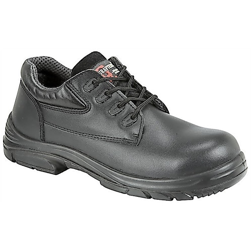 Grafters Super Wide Safety Shoe Leather Black